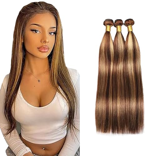 Tissage naturel blond méché parfait pour sublimer votre style quotidien en 22-26 pouces