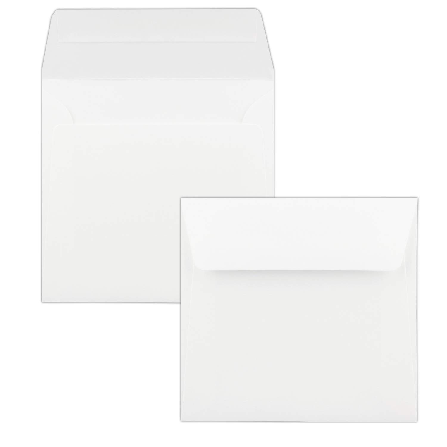 100x Quadratisches Falt-Karten-Set mit Brief-Umschlägen & Einlege-Blätter - Farbe: Weiss - 15,0 x 15,0cm - Papier-Bastel-Set - GUSTAV NEUSER®