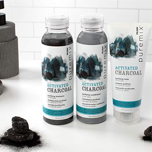 Rusk Puremix Activated Charcoal Purifying Conditioner, 12 Oz, Cleanses And Absorbs Excess Oil, Dirt, And Gunk From Hair Without Stripping Away Natural Oils #TOP2
