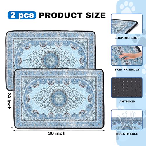 Image of PatiencET Washable Pee Pads for Dogs Cat Litter Mat 72'' x 72 inch Super Absorbent Leakproof Reusable Puppy Pads 1 Pcs Puppy Training Pad with Non-Slip Bottom for Potty Whelping Playpen Crate Green
