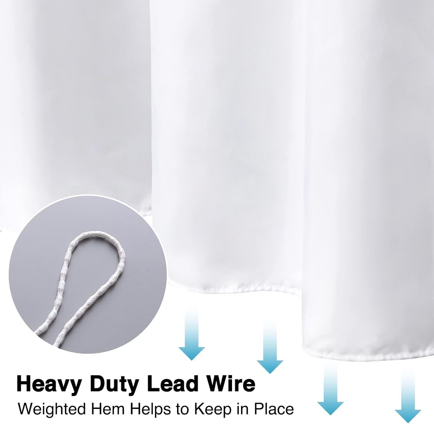 WOLTU Rideau De Douche 240 X 200 Cm - Semi-transparent - 0,2 Mm - Eva - Avec Poids Magnétique En Bas - Imperméable - Avec Motif 3D - 14 Anneaux De Rideau