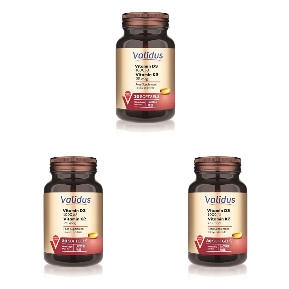 Validus Vitamin D3 + K2 30 Softgel (3 paketi)