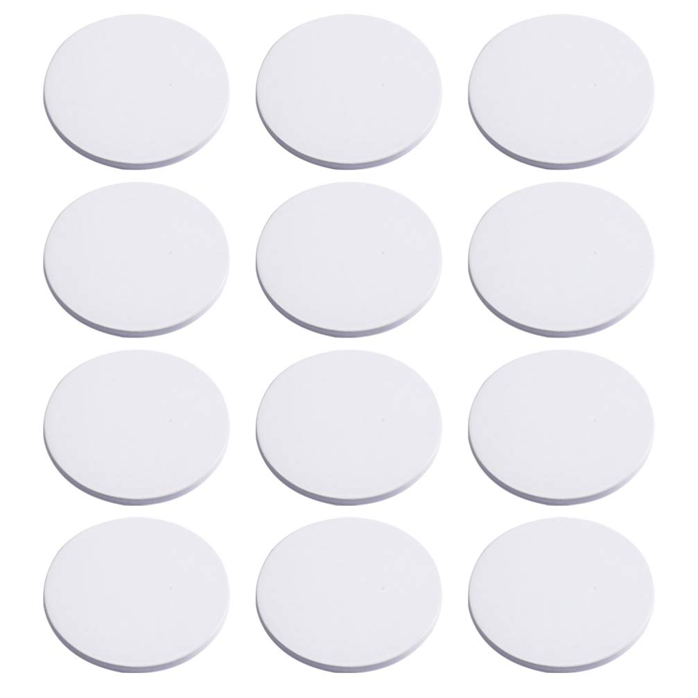 EXCEART 12 Pièces Dessous De Verre en Céramique Dessous De Verre en Carreaux De Céramique sous-Verre De Tasse De Boissons Tapis De Tasse Rond Décor De Café Table Ronde Auto Blanche