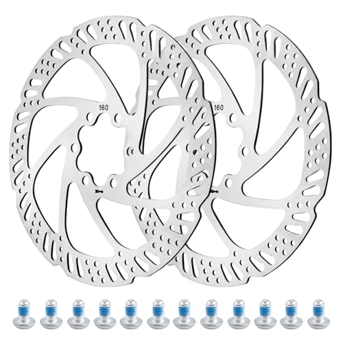 GTNCE 2 Stück Fahrrad Bremsscheibe 160mm, Edelstahl Scheibenbremse...