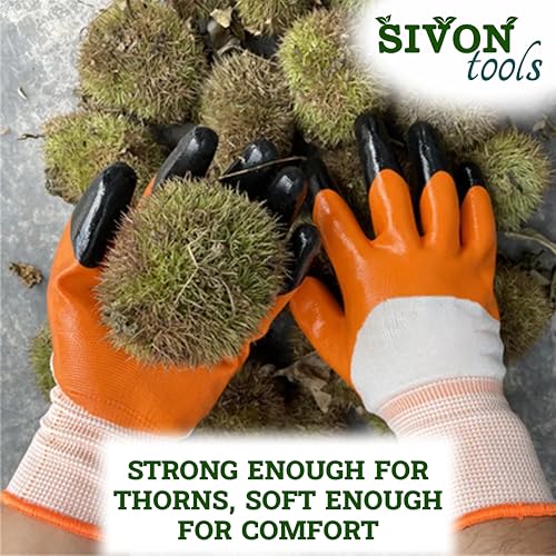 Image of SIVON Gardening Gloves for Digging & Planting | Cut Resistant Gloves for Nursery Plants | Reusable Garden Farming Gloves | Gloves for Digging, Planting & Pruning