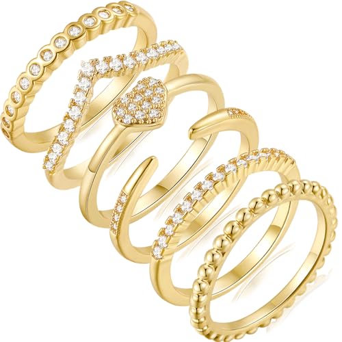 FAXHION Gold Rings for Women Non Tarnish…