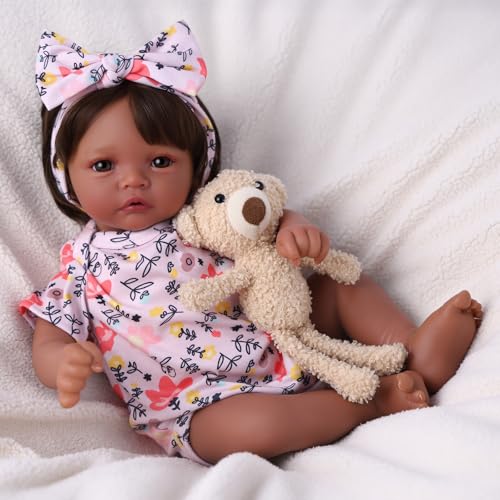 BABESIDE Muñeca Reborn Bebé Negrita Megan 17 pulgadas miniatura 6