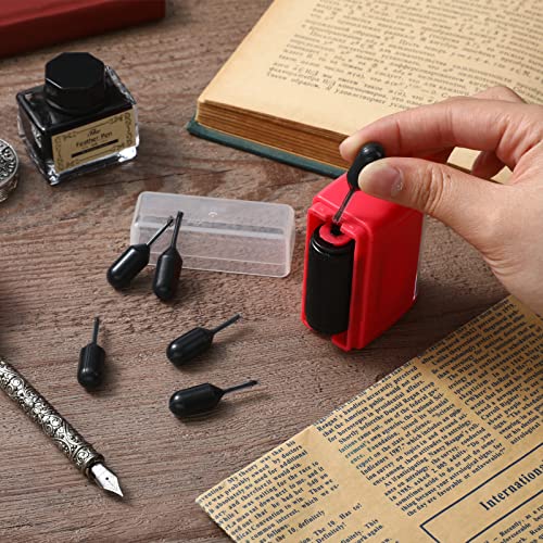 Colarr 6 Pack Rolling Ink Refills For Identity Protection Stamps, Daters And Stamp Pad, 1.5Cc Each, Black Color Ink, Replacement Ink Refills For Self Identity Theft Guard Inking Stamp #TOP5