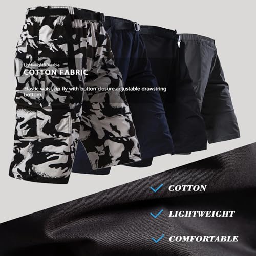 Image of Men's Cargo Shorts Relaxed Fit Mens Below the knee Cotton Hiking Shorts