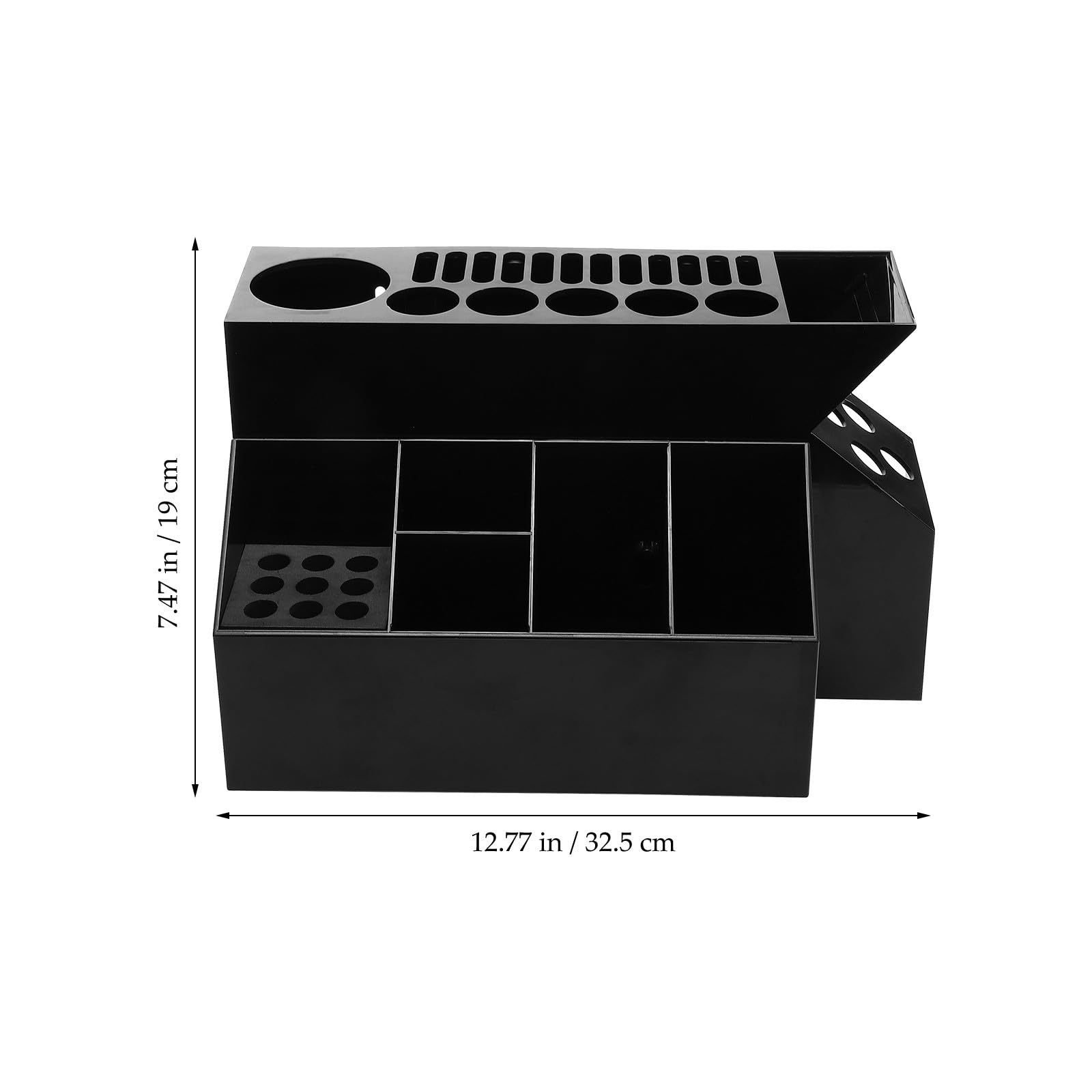 Caja de Tijeras de Escritorio ABS Negra para Peluquería