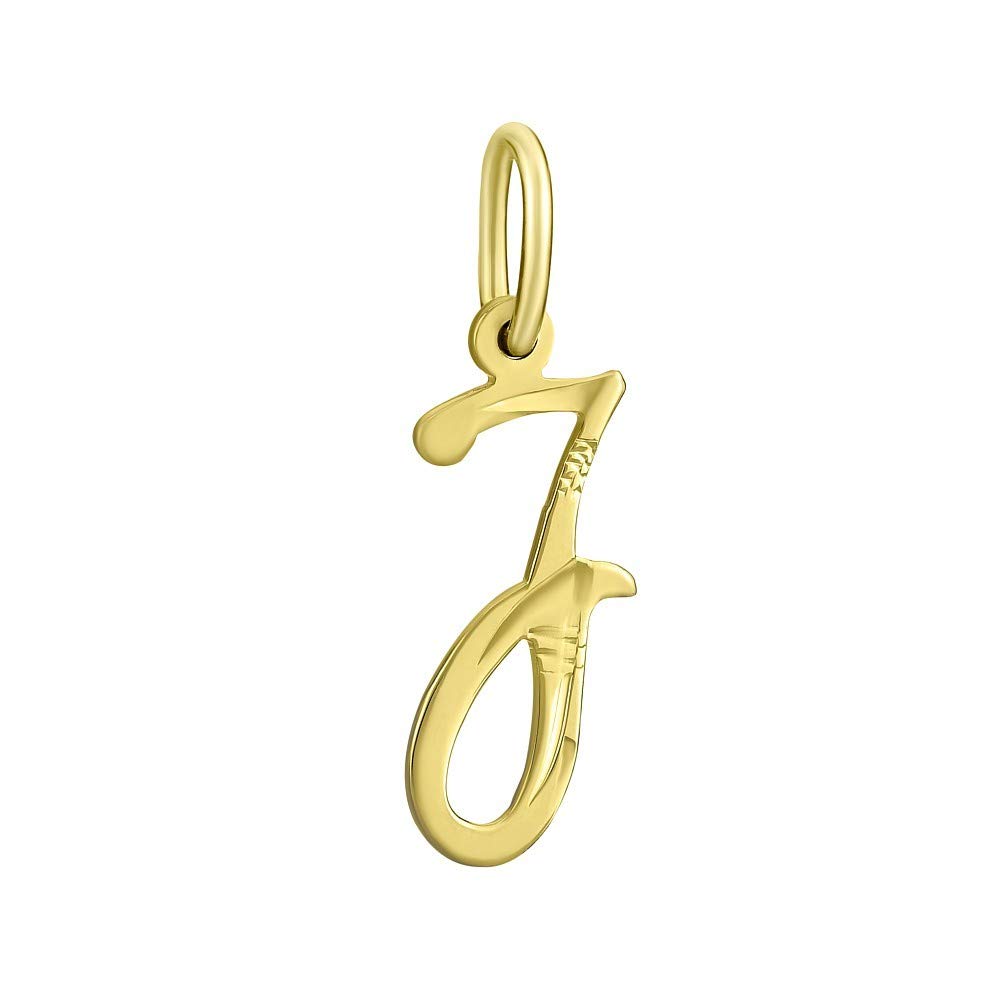 SILVEGO Unisex Anhänger Buchstabe J Gelbgold 14 Karat 585