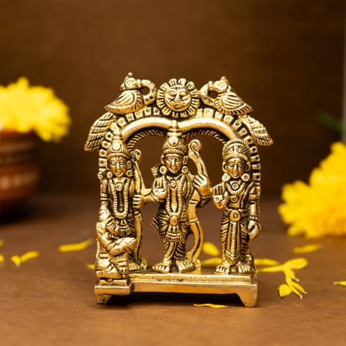 Ekhasa 100% Pure Brass Ram Darbar Murti (Size: 8.4 cm) | Ram Darb...