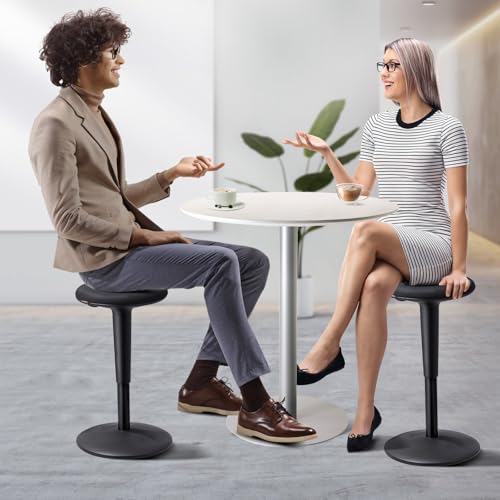 Image of VEVOR Wobble Chair, Height-Adjustable (21.7-28.3 inch) Active Chair, Flexible Seating Wobble Stool Made of Iron Improves Focus & Posture, Ideal for Schools, Office and Home, 8 Tilt Angle, Age 12-18