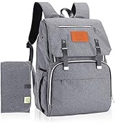 KeaBabies Diaper Bag Backpack, Waterproof Multi Function Baby Travel Bags (Classic Gray)