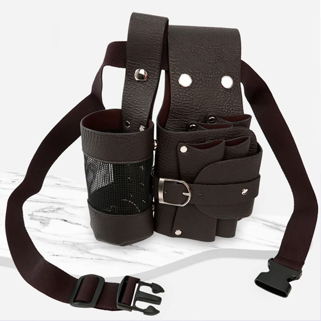 borsa da vita per parrucchieri, Parrucchiere in pelle PU Clip for barbiere Pettini for