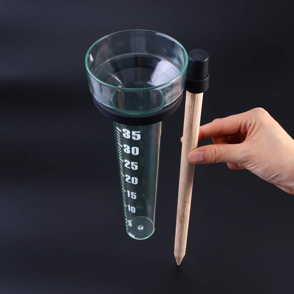 DOITOOL 3 in 1 Gartenthermometer Regenmesser Anemometer Outdoor Wetterstation Laterne Metall Hofpfahl Windrichtung für Außen Garten Land Wettermonitor