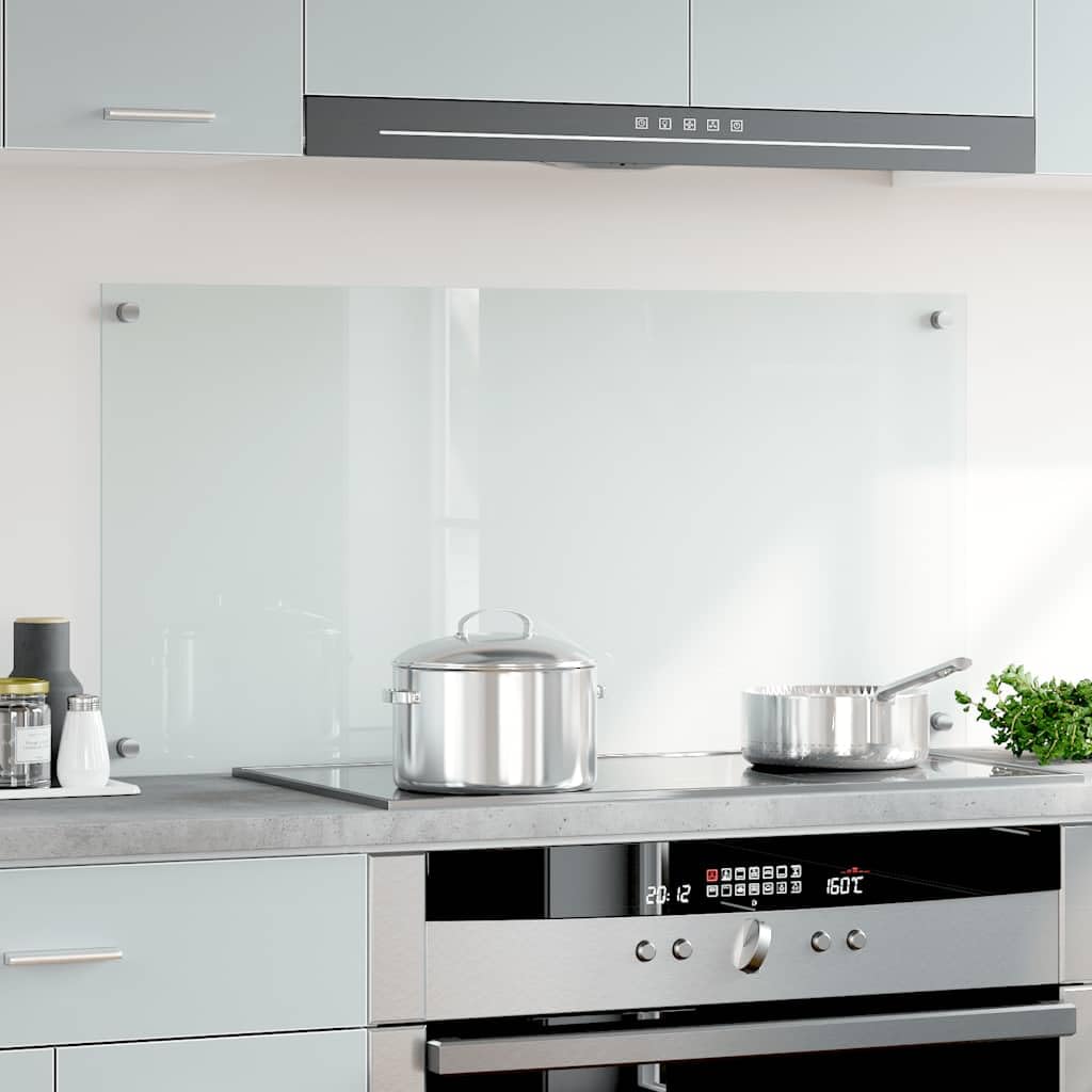 Panel trasero de cocina transparente de vidrio templado, 100 × 50 cm, protección contra salpicaduras, accesorios de cocina para cocinar y hornear, resistente a los arañazos, fácil limpieza