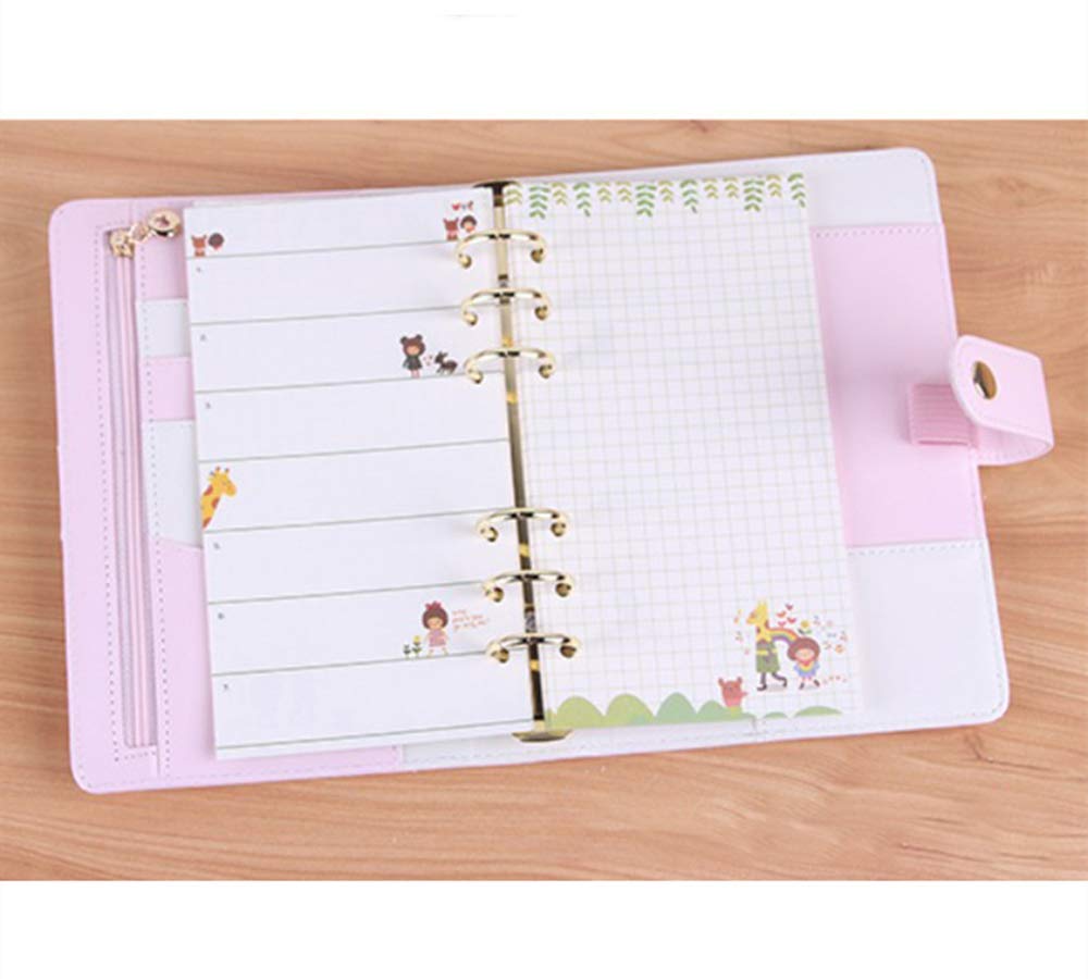 40 Pages A5 / A6 Sheets 6 Holes Colored Notebook Refill Paper for 6 Ring Binder Planner and Notebook Organizer