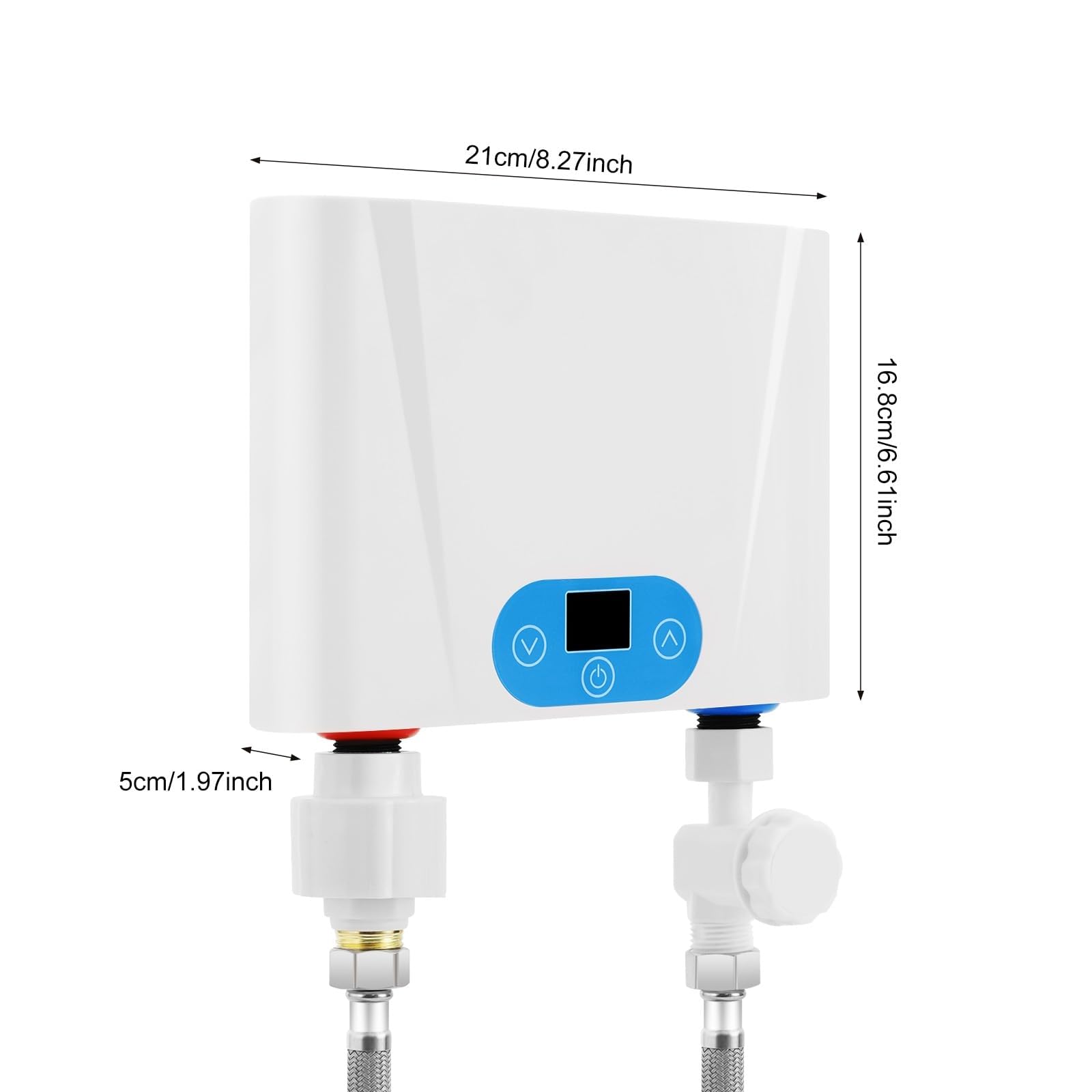 Calentador de Agua Electrico, 5.5kW Calentador de Agua Electrico Instantaneo, Termo Eléctrico con Temperatura Regulable 30-55°C y Control Táctil, IPX4, Para Cocina, Bar o Baño (Blanco)