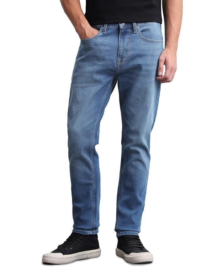 Image of Men's Denim Jeans, Casual Regular Fit Jeans for Men, Comfortable Cotton Denim Trousers for Everyday Wear, Streetwear, Travel, College and Casual Outfits