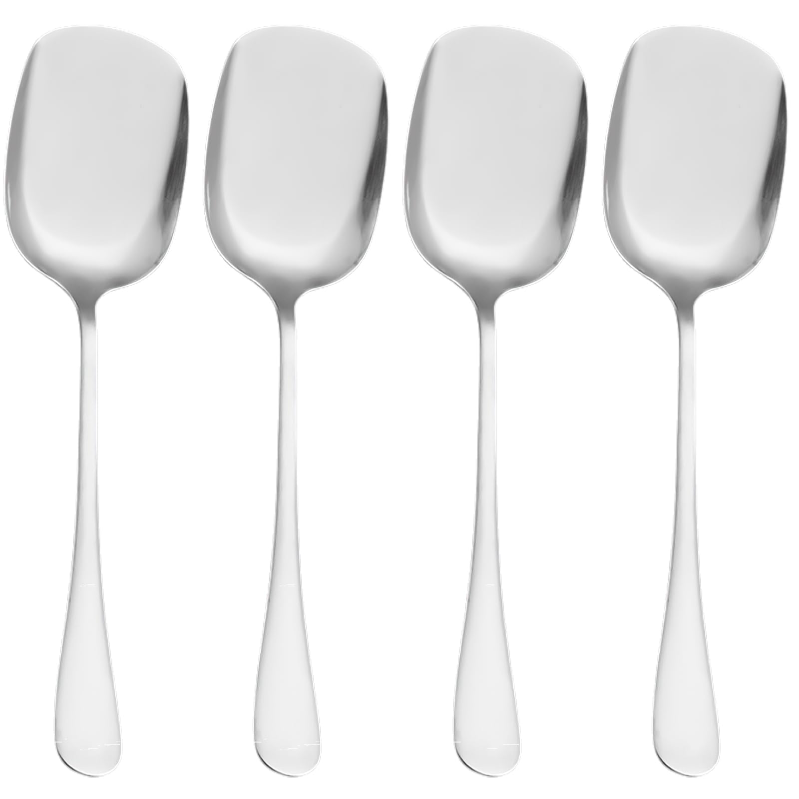 4 Pcs Stainless Steel Serving Spoon Classic Serving Table Spoons Cooking Kitchen Spoon Buffet Serving Spoon Kitchen Tool for Restaurant Banquet (Silver)