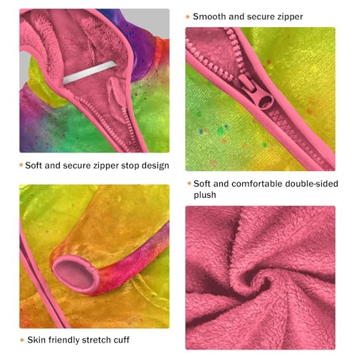 OTVEE Colorful Pigment Powder Kids Hoodie Jacket Fall Spring Full Zip Warm Outwear Coat3