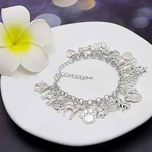 RechicGu Mythology Fairytale Lucky Charms Cuff Bangle Bracelet Cross Leaf Moon Face Celtic Cat