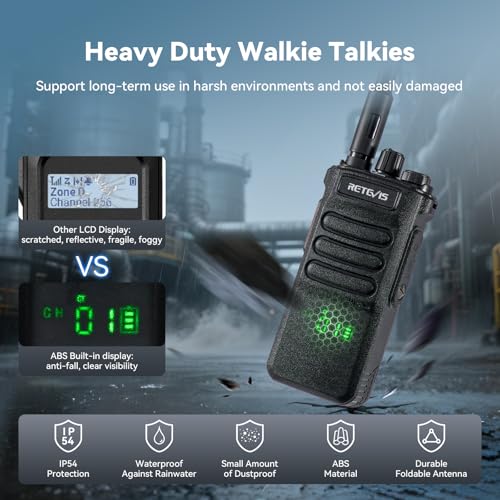 Image of Retevis RT86 2 Way Radio Long Range,Professional Radio Walkie Talkies with Earpiece,Commercial Work Radio Bulk,Rechargeable 2600mAh,Heavy Duty Two Way Radio for Industry Warehouse(10 Pack)