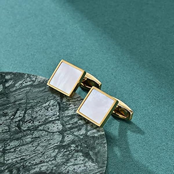 ZWEBY Manschettknappar män män enkla manschettknappar manschett affärskostym skjortknappar för bröllop affärer (färg: roséguld, storlek: 1,4 x 1,4 cm)