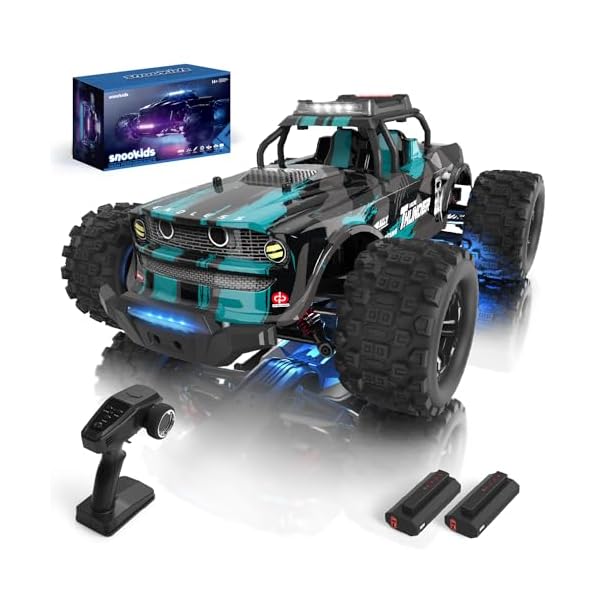 snookids Ferngesteuertes Auto 1:14, Rc Auto Offroad 40km/h 4WD RC Monstertruck, 2 Akku, Verschiedene Lichtmodi, 2.4-GHz All-Terrain Truggy fÃ¼r Schnee, Sand & Schlamm, fÃ¼r Erwachsene und Kinder