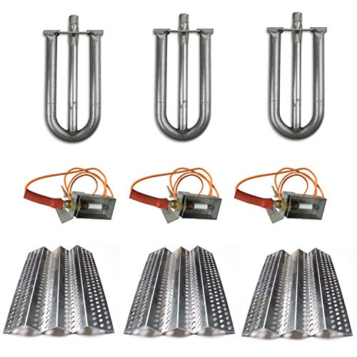 Htanch Sn2461 (3-Pack) Sa2461(3-Pack) 16Ga Stainless Steel Heat Plate Burner And Electrode Replacement For American Outdoor Grill 24Nb, 24Ng, 24Np, 24Pc, 36Nb, 36Pc And Dyna-Glo Dcp480Csp #TOP15
