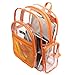 MGgear 17 Inch Clear PVC Backpack with Orange Trim and 5 Zipper Compartments, Transparent School Bookbag for Boys Girls, Travel or Work Bag for Men Women