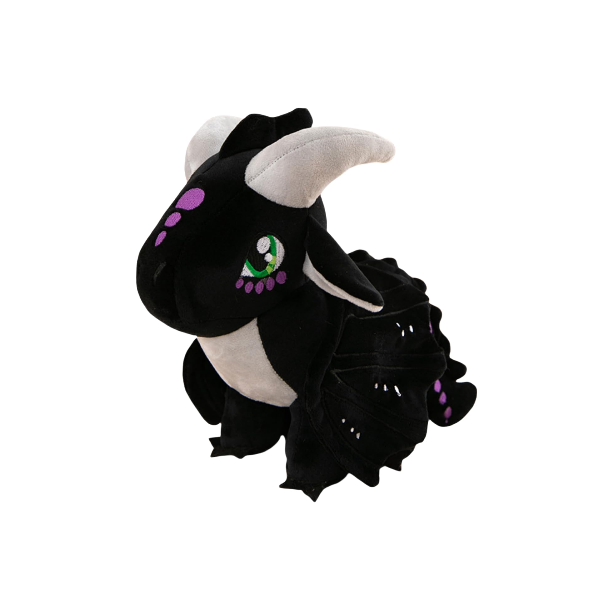 Wings Dragon Plush Stuffed Animal Cute Fire Dragon Plushies Stuffy Merch for Kids Boys Girls (black)