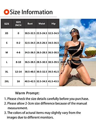 Swmmer Liket Women's Sexy One Piece Bathing Suits One Shoulder Swimsuits Monokini Slimming Mesh Swimwear Mint Green #TOP4