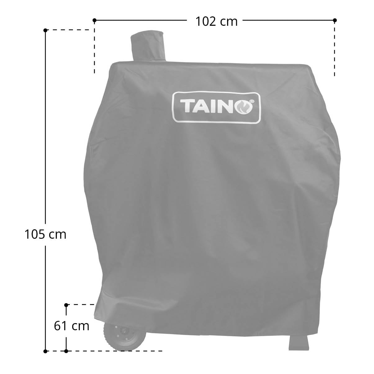 TAINO Hero XXL Abdeckung Haube Regenschutz für Smoker Holzkohlegrill BBQ Oxford Gewebe 102x61x105cm (BxTxH)