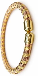 3 Dhatu Pure Copper Twisted Kada for Men & Women | Adjustable Handmade Copper Bracelet | Ayurvedic Health Bangle | Traditi... Price In India