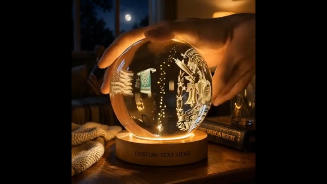 Image of Personalized Baseball Dad Night Light, Custom Sports Dad Gift, We Caught The Best Daddy Crystal Ball Lamp, Fathers Day Gift from Kids, Custom Fathers Day Gift