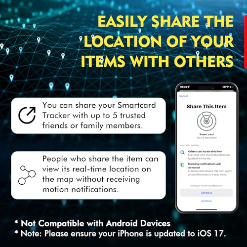Wallet Tracker Card, Air Tracker Tags 2-Pack (iOS Only) - Work with Apple Find My, Slim Bluetooth Tracker Smart Card Wallet Finder, IP68 Waterproof, Item Locator for Luggage Tags, Passports, Purse