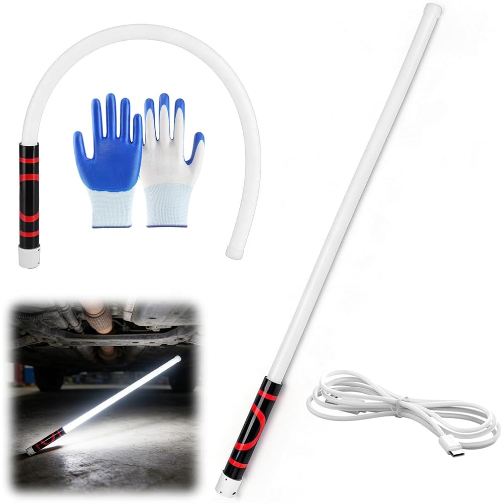 Hndhbfgrt Flexible LED Flashlight Stick 2026 Rechargeable 30"- Bendable Work Light with 3 Brightness Levels for Car Repair