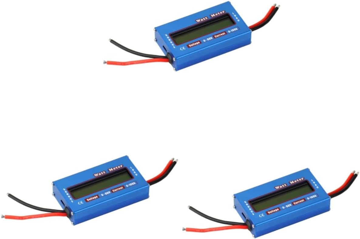 DOITOOL 3pcs Helicopter Digital Lcd Watt Power Analyzer Measures Energy Voltage and Charge for Systems for Battery Testing and Analysis