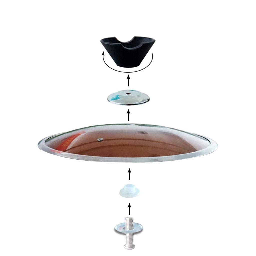 Ersatzabdeckung universal, transparent, Ersatzglas Pfanne Iron Pot Küche Abdeckung, mehrere Größen können ausgewählt werden (32 cm)