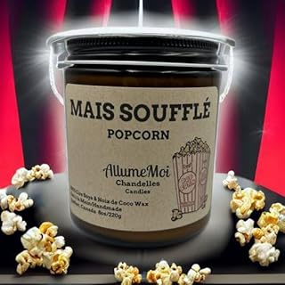 Popcorn Candle, Food Candles, Handmade Soy Candles, Scented Candle for Home, Novelty Candles, Candles Gift, Candles Scented, Soy Candles Scented Made in Canada, AllumeMoi Candles, Allume Moi Chandelles Québec