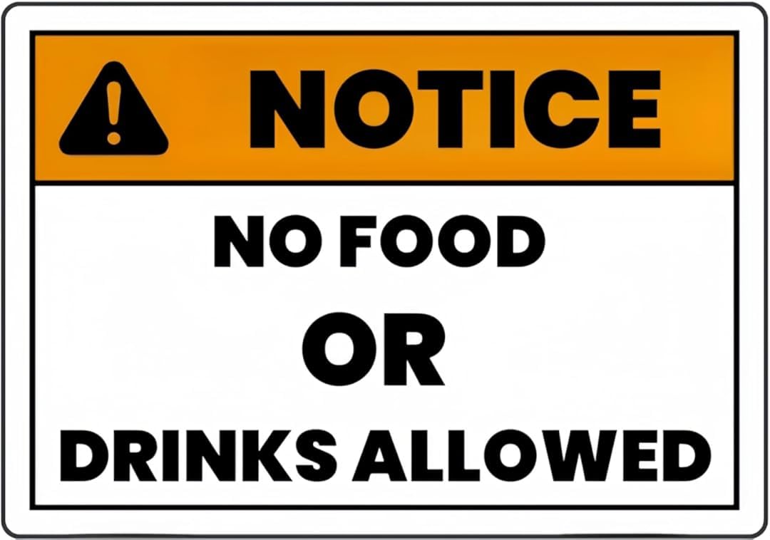 Notice No Food Classics Tin sign Vintage Wall Art for Cozy Decor for kitchen Cafe living Room Farmhouse Restaurant Chic Plaque Decorative Gifts 8x12 Inch