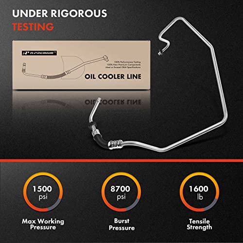 A-Premium Automatic Transmission Oil Cooler Line Hose Assembly Compatible With Dodge Grand Caravan Chrysler Town & Country 2008-2010 Voyager V6 3.3L #TOP2