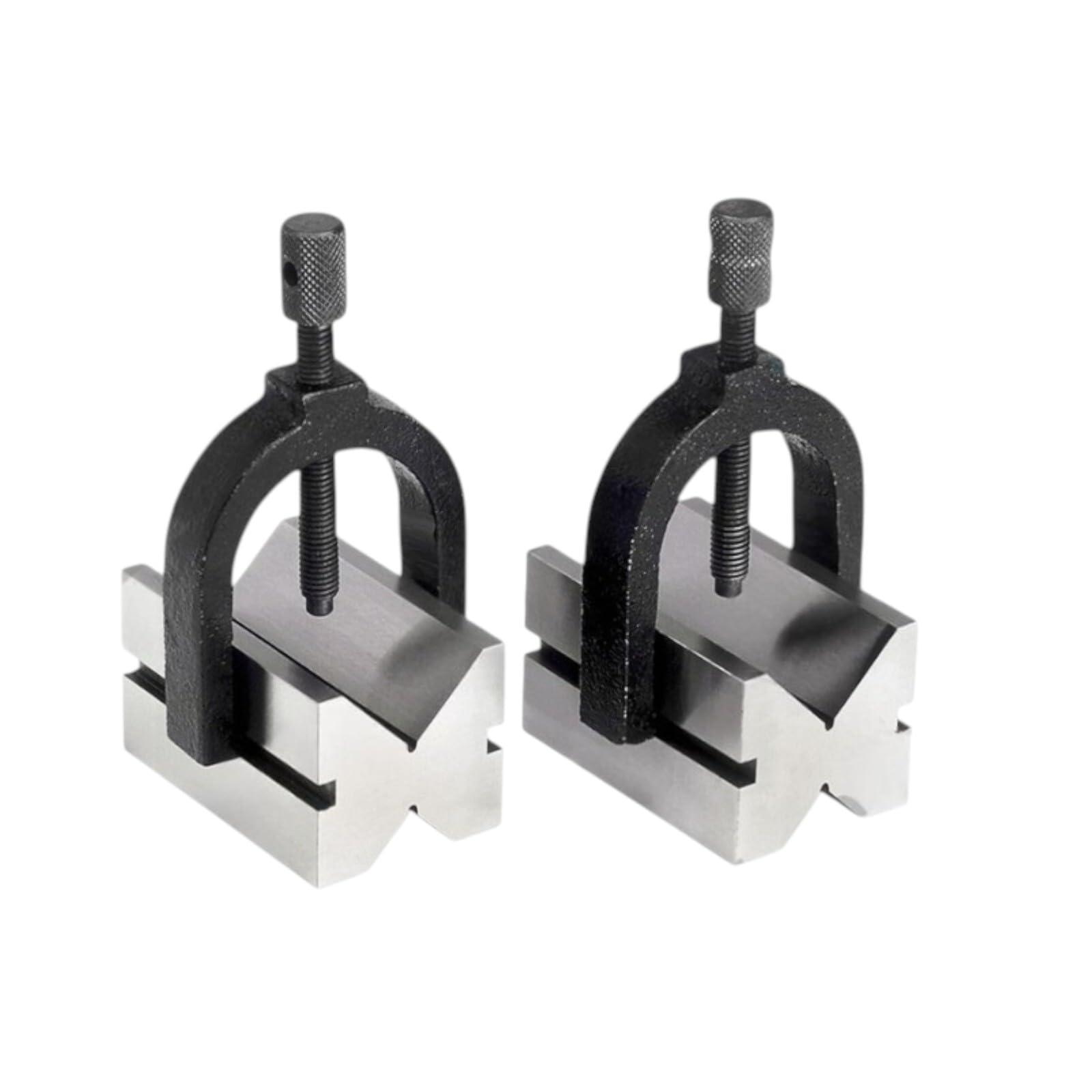 Precision Engineers V-Blocks Paire de blocs en V avec jeu de pinces boîte de rangement en bois pour inspection usinage précis