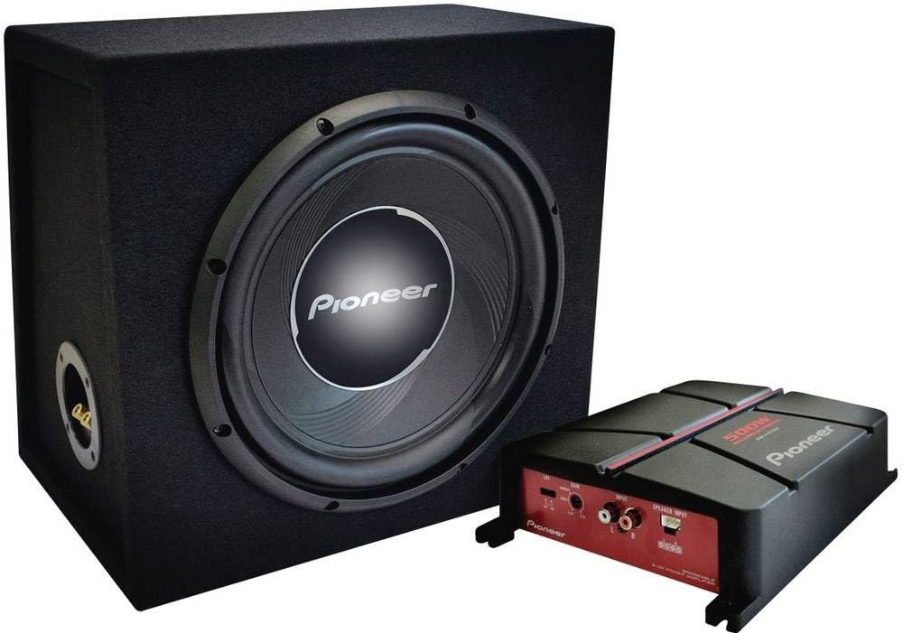 PIONEER GXT-3730B – Paket aus 30-cm-Gehäusesubwoofer und brückbarem 2-Kanal-Verstärker, 1400 W Maximalleistung, 30 cm, IMPP Membran, schwarz