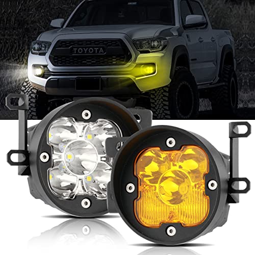 Image of Auxbeam XP-Ultra Series 3-Inch Fog Light Brackets LED Pods Flush Mount | Fit for Toyota 2012-2022 Tacoma, 2010-2022 4Runner, 2014-2022 Tundra, Offroad light bar mounting kit, 2 sides, Pair