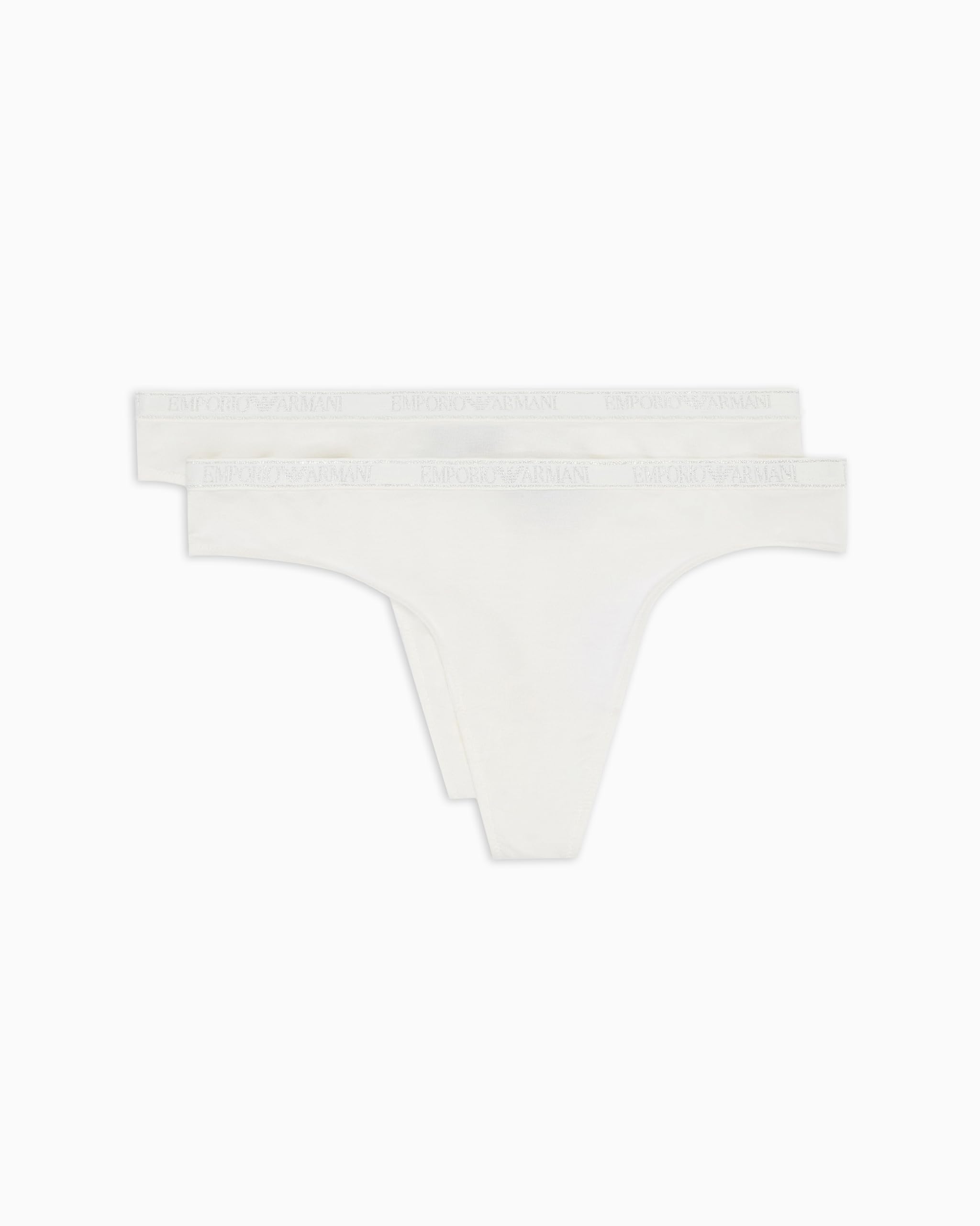 Emporio Armani Woman Essential Studs 2-Pack Thong White M