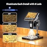 Hayve-43-IPS-Coin-Microscope-1000X-Magnification-Digital-Microscope-for-AdultsCoin-Collection-Supplies-with-8-Adjustable-LEDsWindows-Compatible32GB-TF-Card