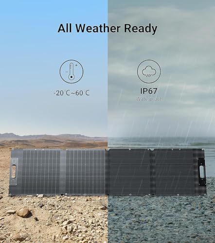 Image of Dabbsson 210Watt Portable Solar Panel for Power Station, Foldable Charger, Adjustable Kickstand, High-Efficiency Monocrystalline PV Module, Waterproof IP67 for Outdoor Camping, RV, Blackout